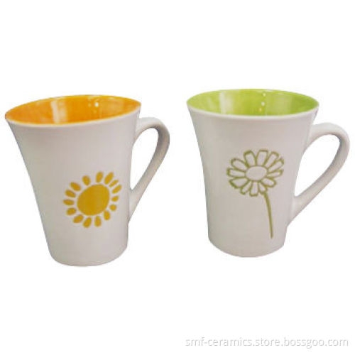 12oz Porcelain Drum Mugs with Decal, Cadmium and Lead-free